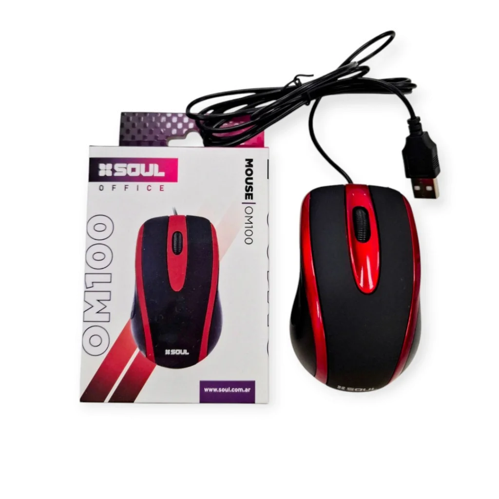 MOUSE OPTICO OFFICE M200 ROJO SOUL.