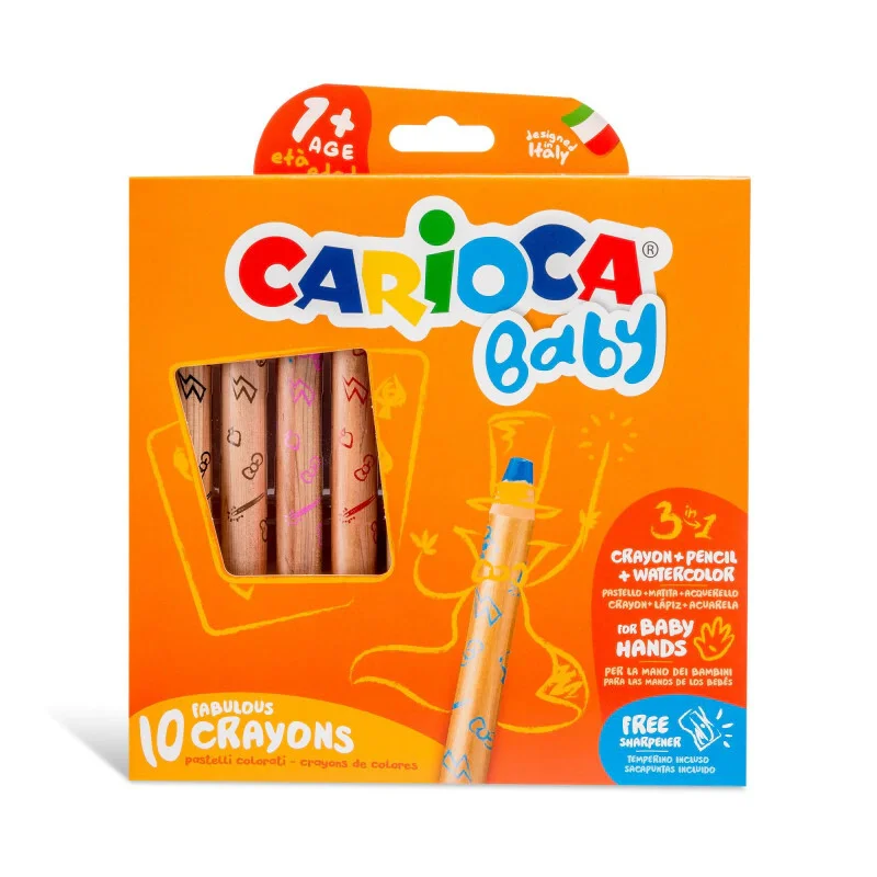 LAP.CRAYON x10u.GRUESOS BABY 3en1 CARIOCA