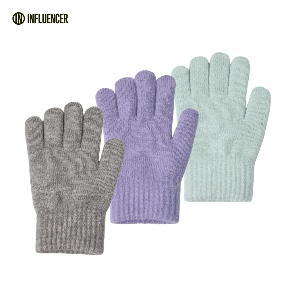 GUANTES TEJIDO LISOS INFLUENCER KIDS