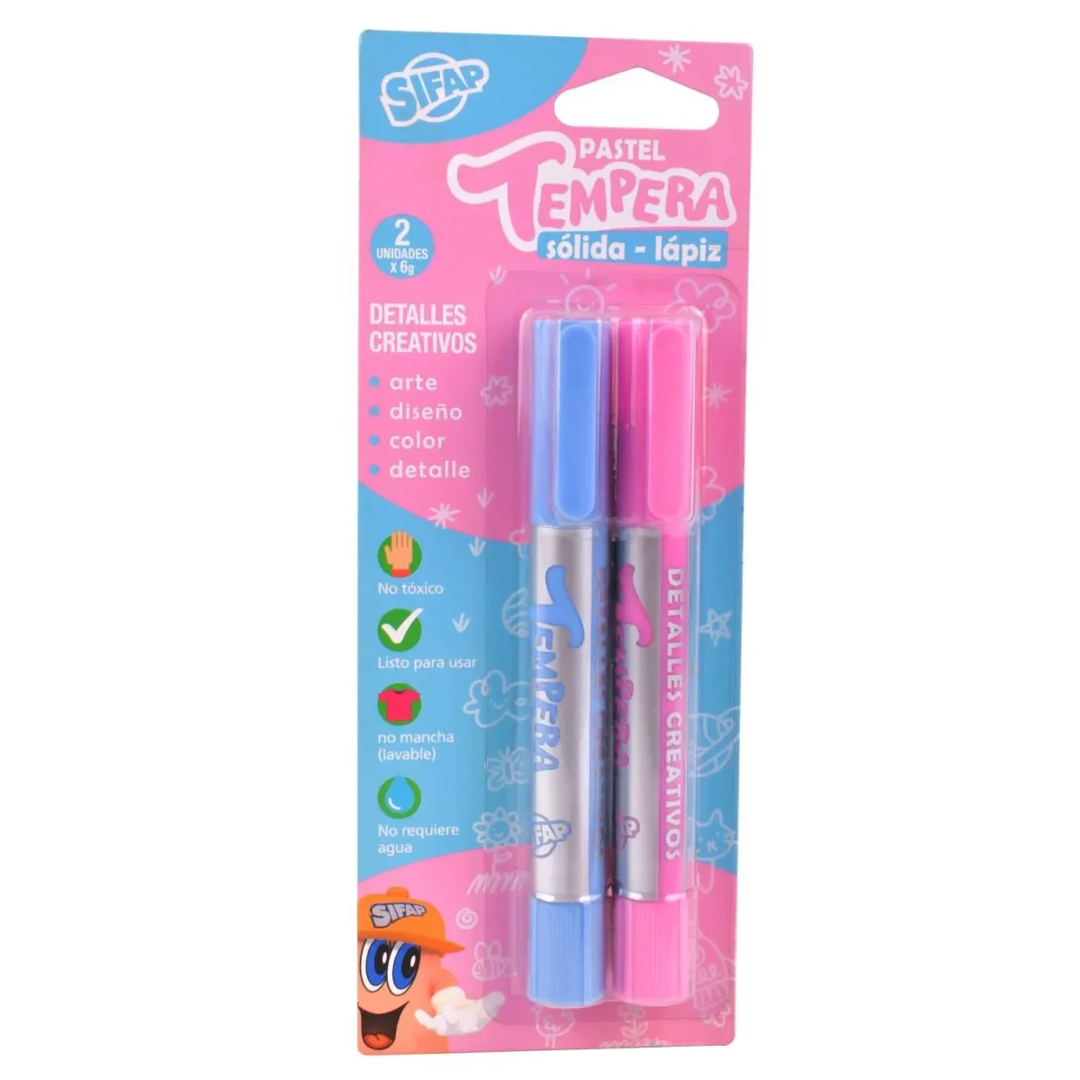 TEMPERA SOLIDA LAPIZ PASTEL RS/CEL. x2u.