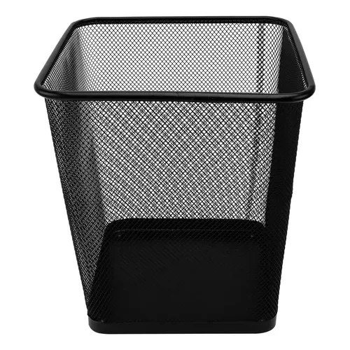 CESTO PAP.METAL CALADO CUAD.MED.NEGRO VALUES