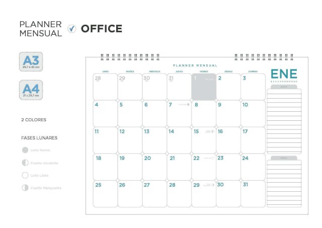 PLANIF..MENSUAL HORIZONTAL A4 OFFICE