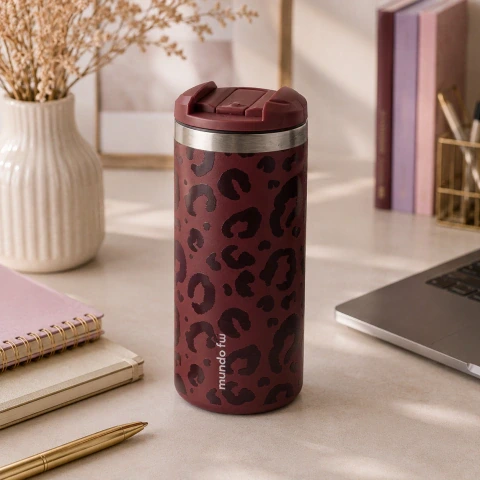 VASO 470ml.C/TAPAyPICO TERMICO MALBEC