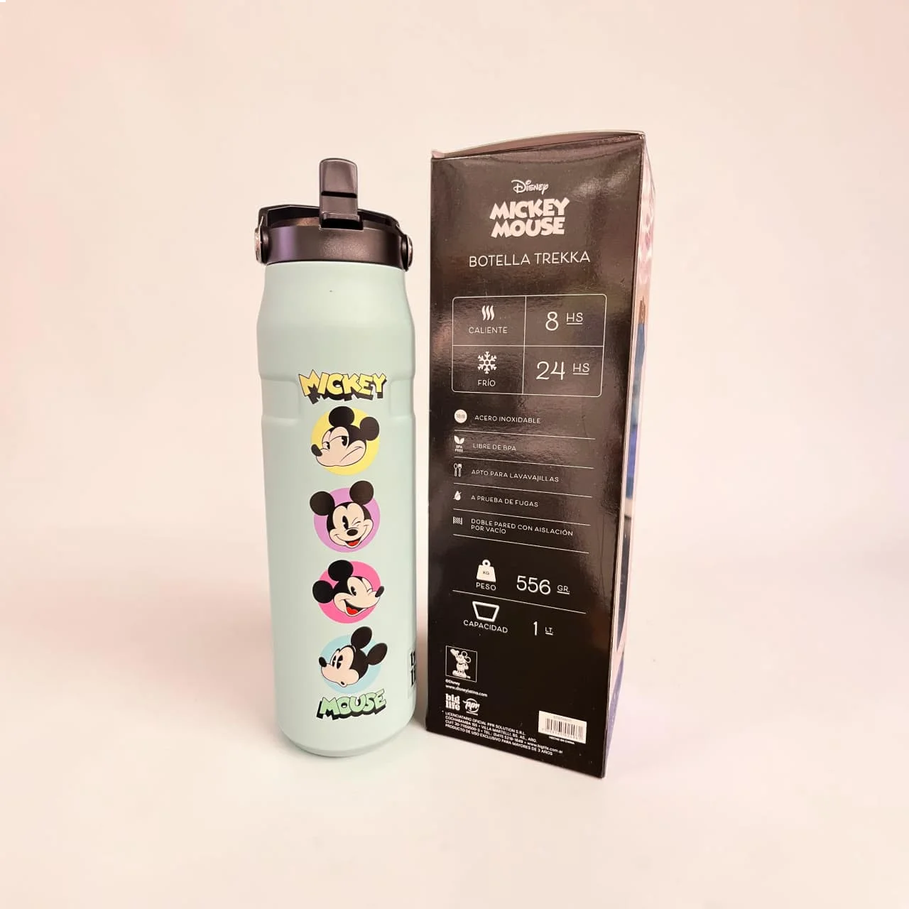 BOTELLA DE AGUA C/PICO 1000ml.TREKKA MICKEY VDE