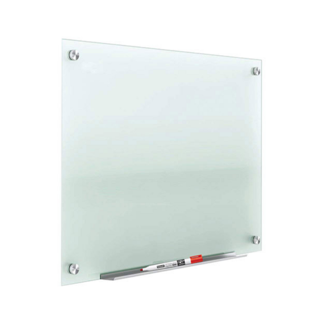 PIZARRA BLANCA VIDRIO MAGNETICA 45x60 BORDE METAL OLAMI