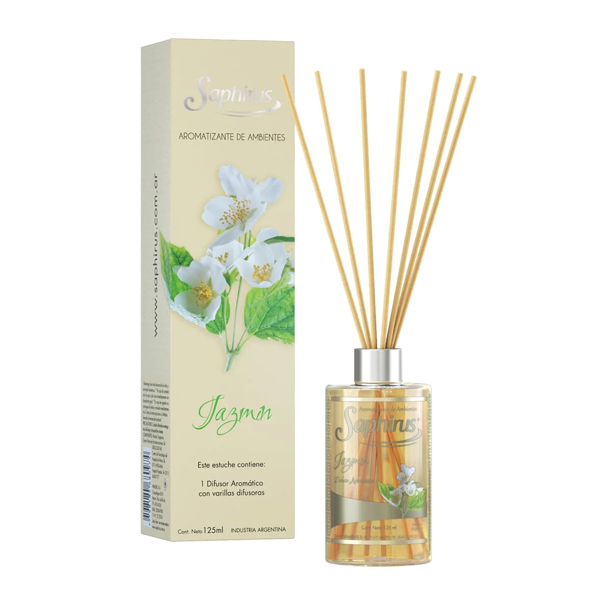 DIFUSOR C/VARILLAS 125ml.JAZMIN SAPHIRUS