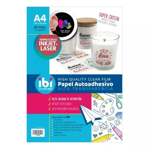 FILM GLOSSY IJ/LASER A4 x20hjs.AUTOADH.TRANSP.